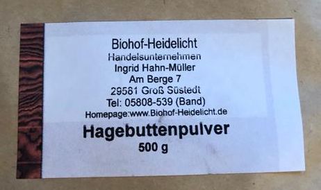 Hagebuttenpulver 500g Beutel